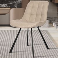 Chaise de salle à manger Ariba avec pieds métalliques - beige