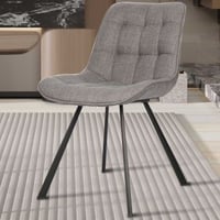 Chaise de salle à manger Ariba avec pieds métalliques - gris clair