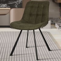 Chaise de salle à manger Ariba avec pieds métalliques - vert foncé