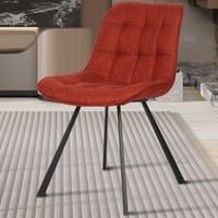 Chaise de salle à manger Ariba avec pieds métalliques - rouge