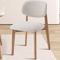 Chaise de salle à manger Carmen - 48x59x83.5cm - chêne massif/tissu beige