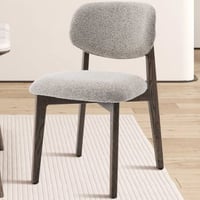 Chaise de salle à manger Carmen - 48x59x83.5cm - bois de chêne fumé/tissu beige