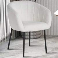 Chaise Sevilla bouclée | pieds en métal | blanc