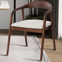 Chaise de salle à manger Claire - 57x66x74cm - tissu beige/noyer