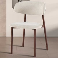 Chaise de salle à manger Coco - 53x52x78cm - métal/tissu beige