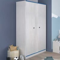 Armoire Smiley 90cm à 2 portes - blanc/rose ou blanc/bleu