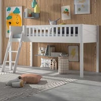 Lit mi-hauteur Scottie 90x200 cm-blanc 