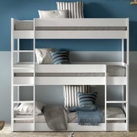 Lit superposé pour 3 personnes Scott - 270x105x200 cm - Blanc 