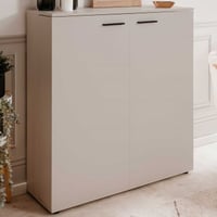 Meuble à chaussures Satine - 100x34x110cm - 2 portes - beige