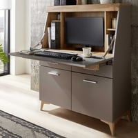 Secrétaire Vanya avec 3 portes & 2 tiroirs - gris/chêne