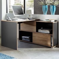 Bureau d'angle Tyson 120 x 120cm - anthracite/chêne 
