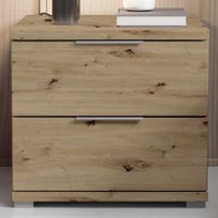 Table de chevet Smilla - 42x46x43cm - 2 tiroirs - décor chêne artisan