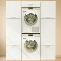 Meubles pour buanderie Linea - 166x67x200cm - 7 portes - blanc