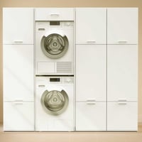 Meubles pour buanderie Linea - 216x67x200cm - 10 portes - blanc