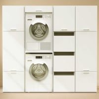 Meubles pour buanderie Linea - 216x67x200cm - 11 portes - blanc
