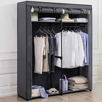 Penderie portable en tissu | Penderie pliable pour chambre à coucher | 43x140x174cm Gris