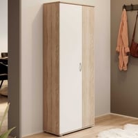 Armoire à chaussures Talent - 70x35x176cm - 5 étagères - blanc/décor chêne