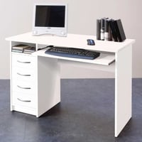 Bureau Jils 110cm avec 4 tiroirs - blanc 