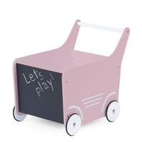 Chariot de marche en bois - rose