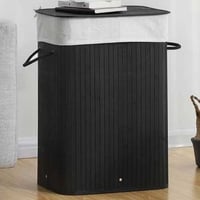 Panier à linge pliable ; BambouCoton, 40x30x60cm