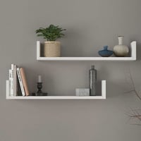 Tablettes murales Iris (lot de 2) - 64x15x12cm - blanc