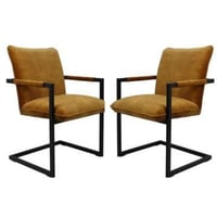Chaises de salle à manger Boston - 86x56x89cm - lot de 2 - velours dorée