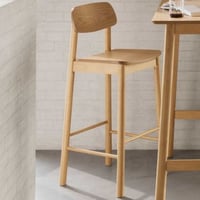 Tabouret de bar Barlow - 43x46x105cm - placage de chêne