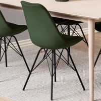 Chaise coquille Irma en velours - vert forêt/noir