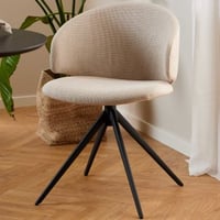 Chaise de salle à manger Ella - pivotant - tissu - beige