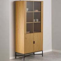 Vitrine Jaipur avec quatre portes - chêne sauvage