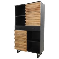 Bahut Hariette 110cm, 2 portes & 2 tiroirs - brun/noir