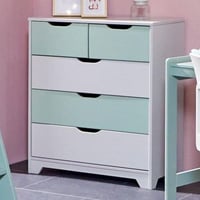Commode enfant Prati Salvia | 82 x 40.3 x 92 cm | Bois aggloméré | Multicolore