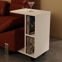 Table d'appoint General - 45x35x65cm - avec rangement - blanc