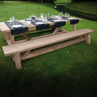 Banc de jardin Broome Gescova - Teck vieux 300x40x45 cm - Brun