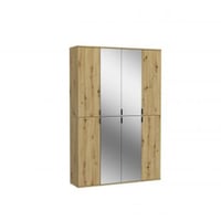 Armoire Projekt X Emob - Artisan Oak - 121x193x34cm - Portes miroir