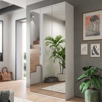 Armoire Projekt X Xonox - Laminate Blanc & Miroir - 91x193x34 cm