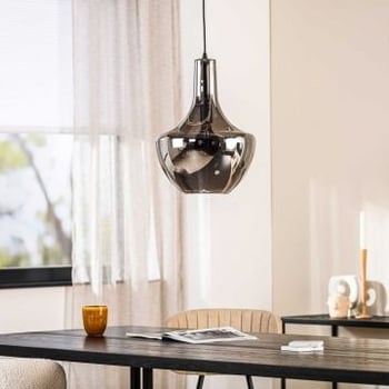 Lampe suspendue Fumé 37cm - verre fumé