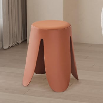 Tabouret Astin en terre cuite | Pieds en PP et assise en PU | 46 x 30 x 30 cm