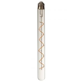 Lampe led dans boite spirale verre jaune/transparent e27
