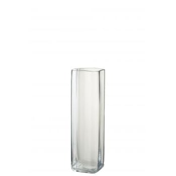 Vase droit carre transparent medium