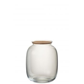 Pot roxy decoratif verre/liege transparent small