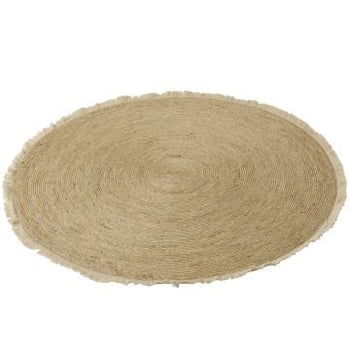 Tapis floche ecorce de mais/coton beige/blanc