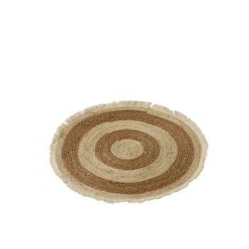 Tapis floche ecorce de mais/coton beige/marron