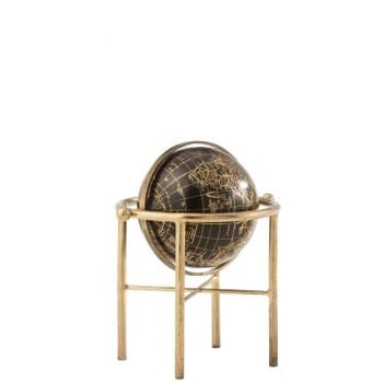 Globe vintage metal/plastique or/noir small