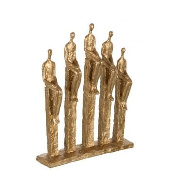 5 personnages sur pied resine or