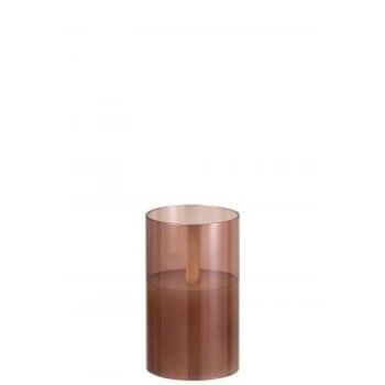 Lampe led brillante verre brun small