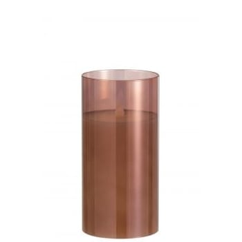 Lampe led brillante verre brun medium