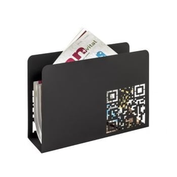 Porte-revues | 35 x 10 x 26 cm | Noir, design QR code