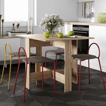 Table à manger pliable Papillon 103 cm - chêne