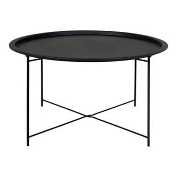Table basse moderne en acier noir Ø75x43cm